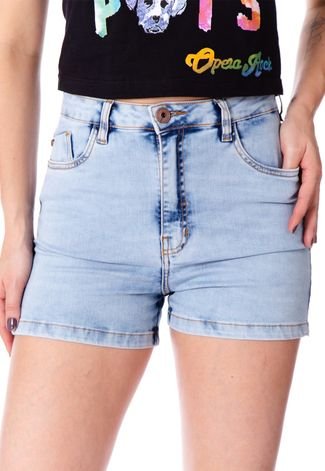 Shorts Feminino Operarock Hotpants Azul Claro