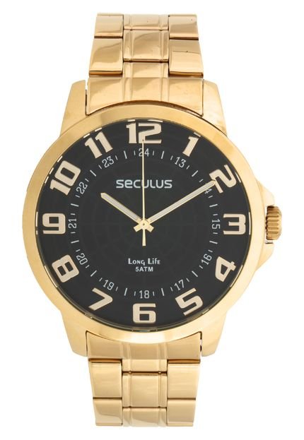 Relógio Seculus 28898GPSVDA1 Dourado/Preto - Marca Seculus
