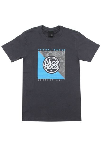 Camiseta Nicoboco Menino Frontal Cinza - Marca Nicoboco