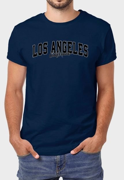 Camiseta Masculina Marinho Los Angeles Algodão Premium Benellys - Marca Benellys