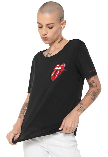 Blusa Ellus Rolling Stones Preta - Marca Ellus
