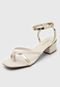 Sandália Dafiti Shoes Tiras Bicolor Off-White - Marca DAFITI SHOES
