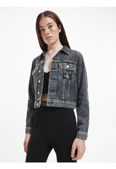 Chaqueta Vaquera Recortada Mujer Gris Calvin Klein Compra Ahora
