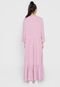 Vestido Hering Longo Babados Rosa - Marca Hering