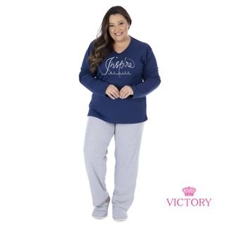 Pijama De Frio Plus Size Feminino Canelado Victory