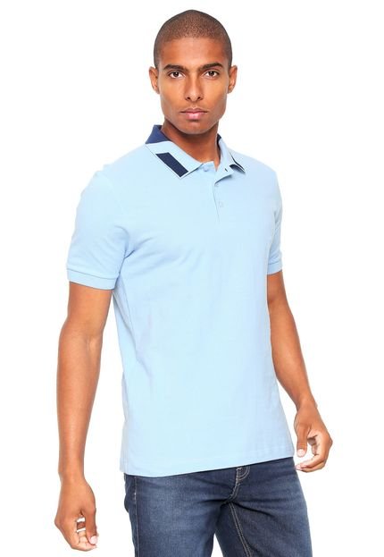 Camisa Polo Forum Lisa Azul - Marca Forum