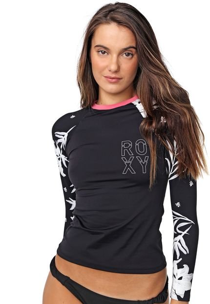 Camiseta Roxy Bicolys Preta/Branca - Marca Roxy