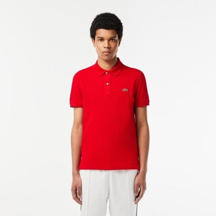 Camisa Polo masculina Slim Fit em petit piquet Vermelho - Marca Lacoste