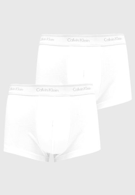 Kit 2pçs Cueca Calvin Klein Underwear Boxer Logo Branca - Marca Calvin Klein Underwear