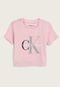 Camiseta Infantil Calvin Klein Kids Glitter Rosa - Marca Calvin Klein Kids