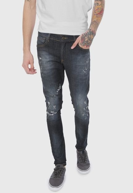Calça Jeans Fatal Skinny Destroyed Azul - Marca Fatal