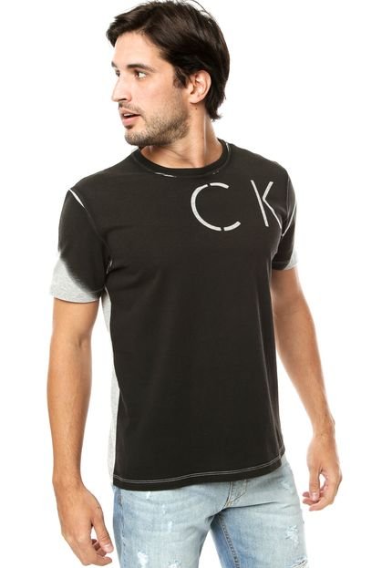 Camiseta Calvin Klein Jeans Recorte Preta - Marca Calvin Klein Jeans