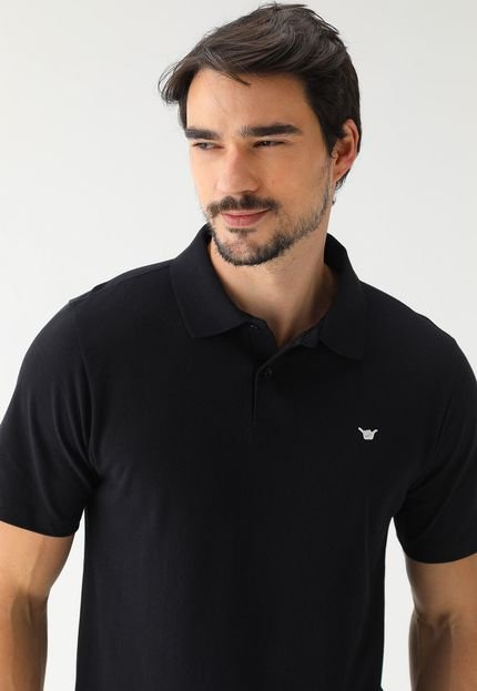 Camisa Polo Hang Loose Reta Icon Preta - Marca Hang Loose