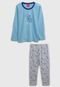 Pijama Tricae Longo Infantil Espaço Azul/Cinza - Marca Tricae
