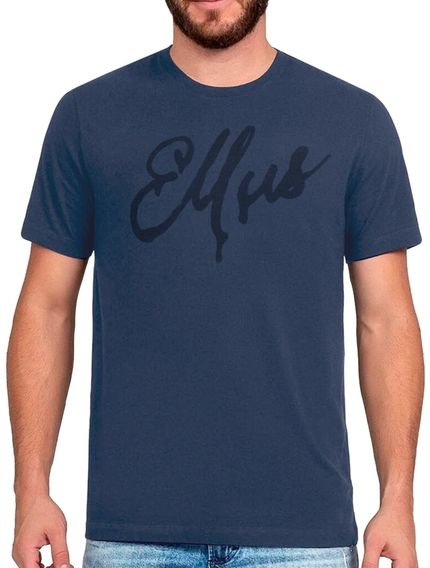 Camiseta Ellus Masculina Classic Manual Script Azul Marinho - Marca Ellus