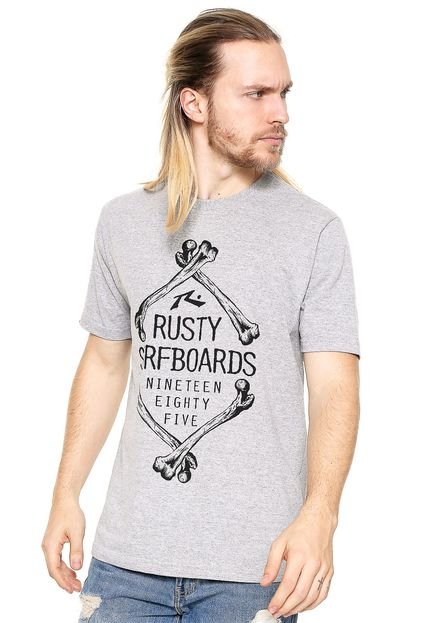Camiseta Rusty Bones Cinza - Marca Rusty