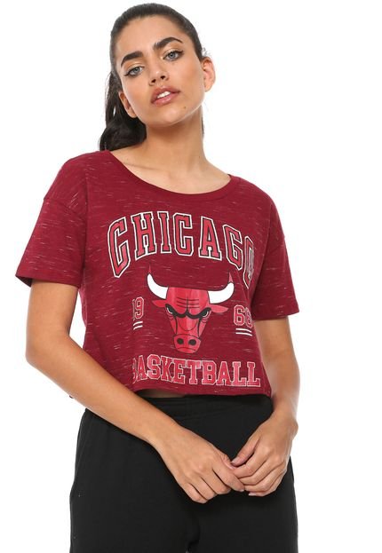 Camiseta Cropped NBA Chicago Bulls Vinho - Marca NBA