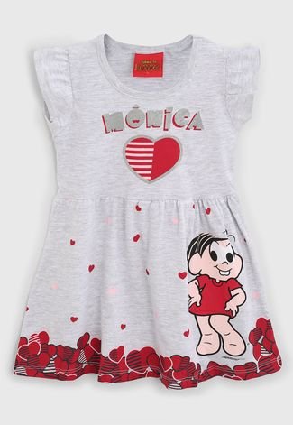 Vestido Brandili Infantil Monica Cinza