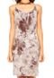 Vestido D F TOP MODA Curto Tie-dye Marrom - Marca D F TOP MODA