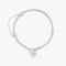 Pulseira Maleável em Prata 925 com Fecho Cadeado Coração Cravejado - 18 cm - Marca Jolie