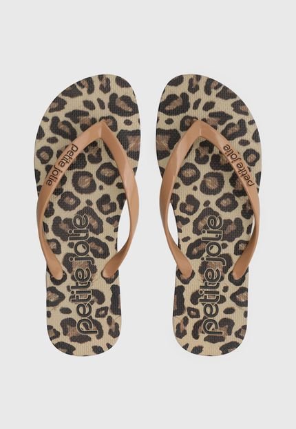 Chinelo Petite Jolie Animal Print Caramelo - Marca Petite Jolie