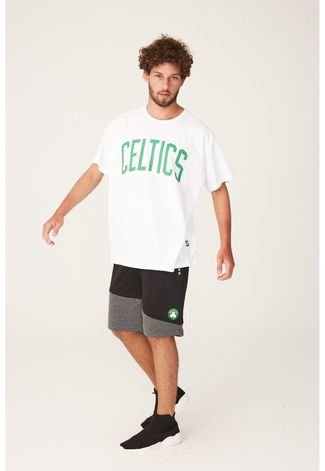 Camiseta NBA Plus Size Estampada Boston Celtics Branca
