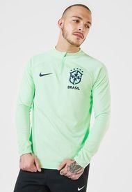 Camiseta Manga Larga Verde Neon Nike Brasil