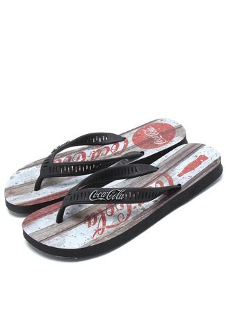 Chinelo Coca Cola Shoes Logo Preto