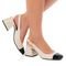 Scarpin Sapato Slingback Feminino Salto Grosso Bico Quadrado Off White - Marca Stessy Shoes