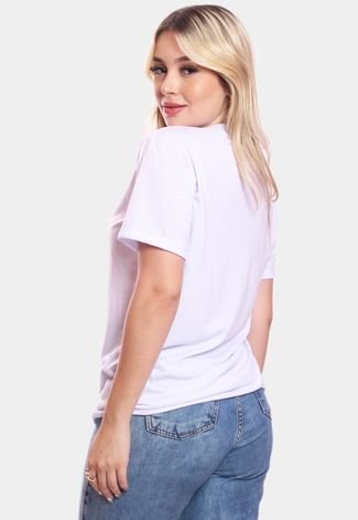 Tshirt Blusa Feminina 3 Borboletas Estampada Manga Curta Camiseta Camisa Branco