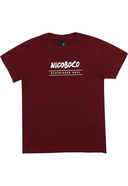 Camiseta Nicoboco Menino Escrita Vinho - Marca Nicoboco
