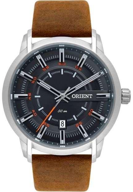 Relógio Couro Orient MBSC1028-G1NX Marrom/Prata - Marca Orient