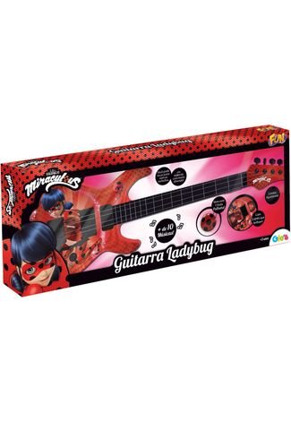 Guitarra Miraculous Ladybug Infantil Fun Divirta-Se Vermelho