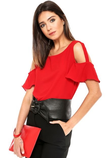 Blusa Chocris Recortes Vermelha - Marca Chocris