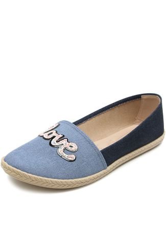 Slip On Alpargata Moleca True Love Azul - Compre Agora