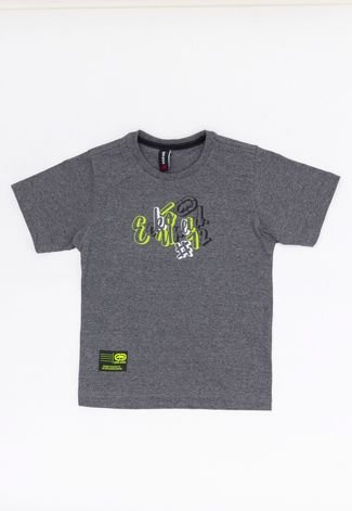 Camiseta Ecko Infantil Estampada Cinza Mescla Escuro