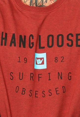 Camiseta Hang Loose Especial Obsessed  Vermelha/Cinza
