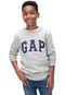 Moletom Flanelado Fechado GAP Infantil Logo Cinza - Marca GAP