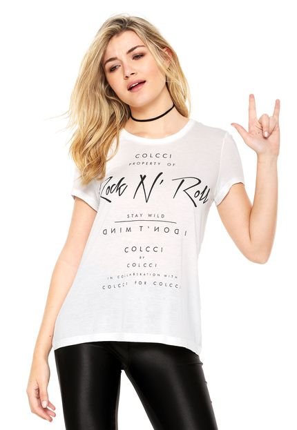 Camiseta Colcci Rock N' Roll Branca - Marca Colcci
