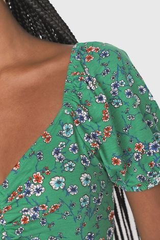 Vestido Forever 21 Curto Floral Recorte Verde - Compre Agora