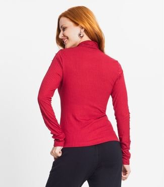 Blusa Feminina Em Ribana Canelada Rovitex Vermelho