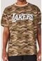 Camiseta NBA Plus Size Especial Estampada Los Angeles Lakers Casual Marrom - Marca NBA