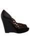 Peep Toe Vizzano Vazado Preto - Marca Vizzano