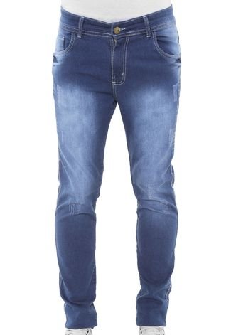 Calça Jeans GRIFLE COMPANY Slim Estonada Azul