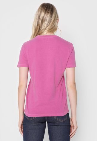 Camiseta Calvin Klein Jeans Logo Roxa - Compre Agora