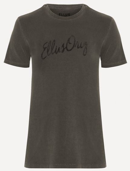 Camiseta Ellus Masculina Cotton Washed Origin. Script Grafite - Marca Ellus