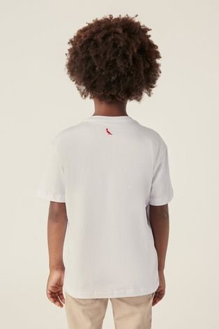 Camiseta Infantil Brasa Pica-Pau Bordado Reserva Mini Branco