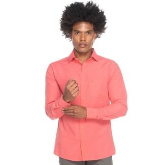 Camisa Social Masculina Teodoro Manga Longa Slim Fit Casual Amarelo G Rosa