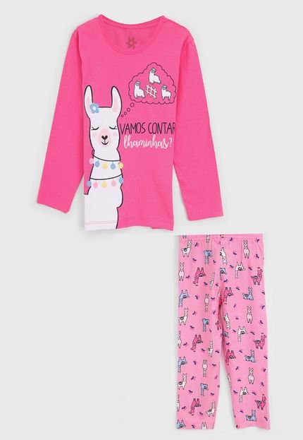 Pijama Brandili Longo Infantil Full Print Rosa - Marca Brandili