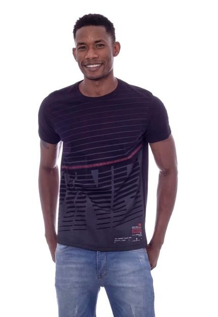 Camiseta Onbongo Estampada Listrada Preta - Marca Onbongo
